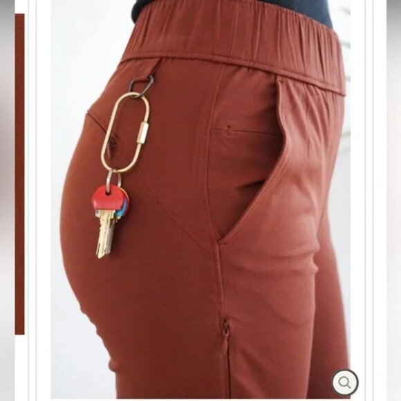 ALDER Pants Womens 2X Clay Orange Open Air Pant Elastic Waist Hiking Zip Pockets - Picture 14 of 16